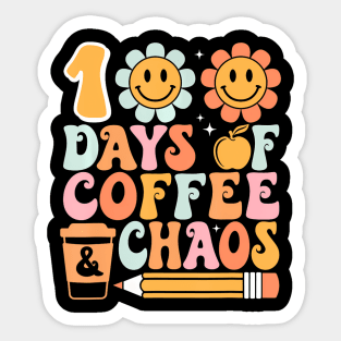 100 Days Of School Coffee Lover 100Th Day Of School Teacher Sticker